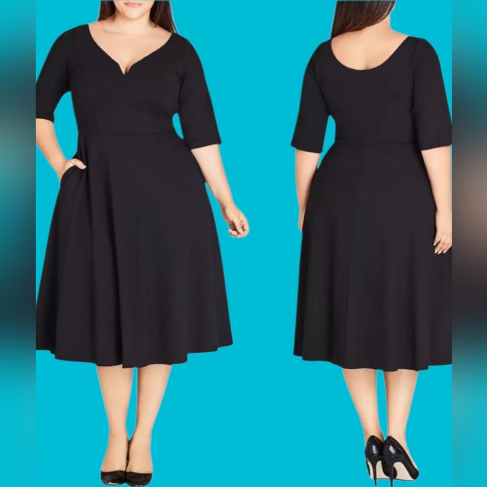 City Chic Cute Girl Dress - Elbow